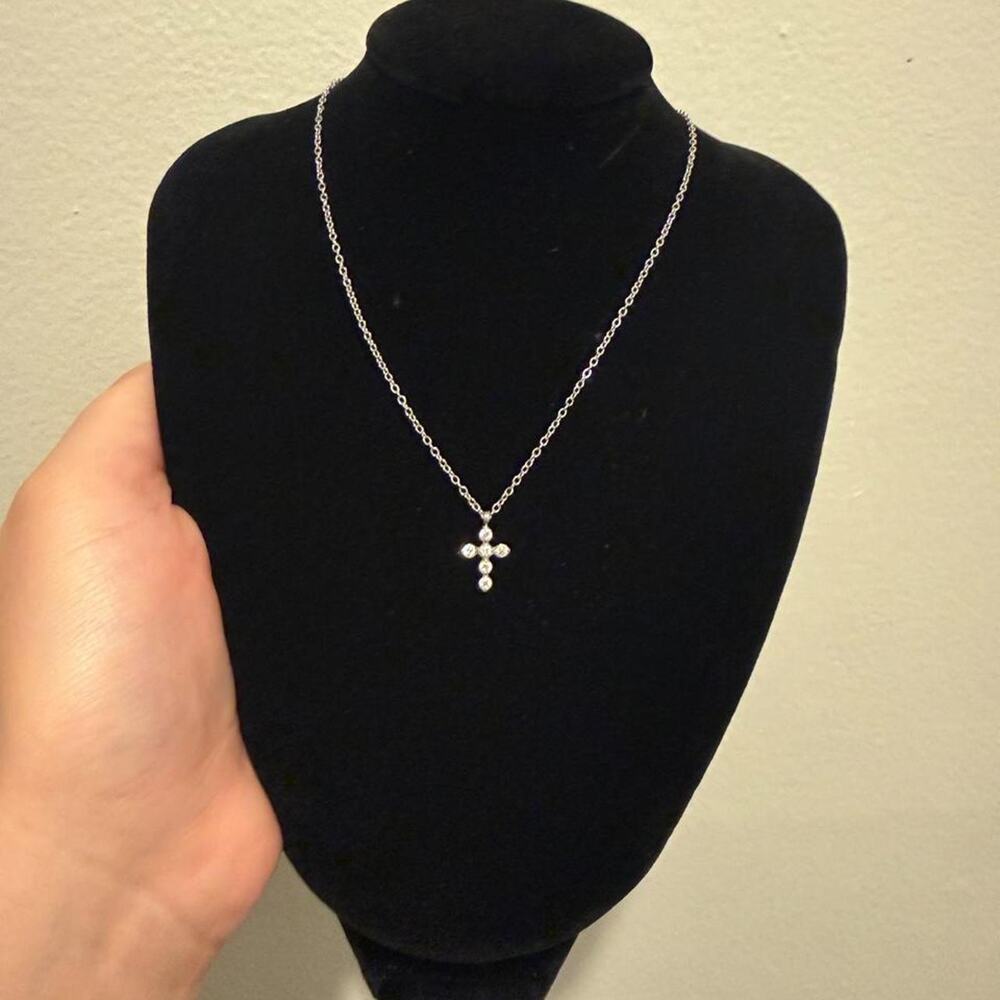 Silver stainless steel cross necklace